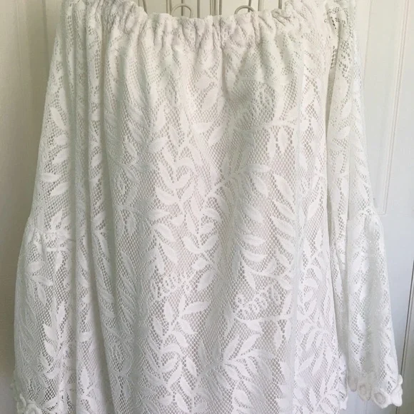 Lilly Pulitzer Nevie Off the Shoulder Resort White Lace Dress XS - Picture 2 of 13